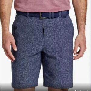 NWT VRST Men’s Blue Ditsy Leaf Print Golf 9” Short - Flat Front - Size 42